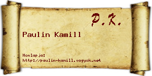 Paulin Kamill névjegykártya